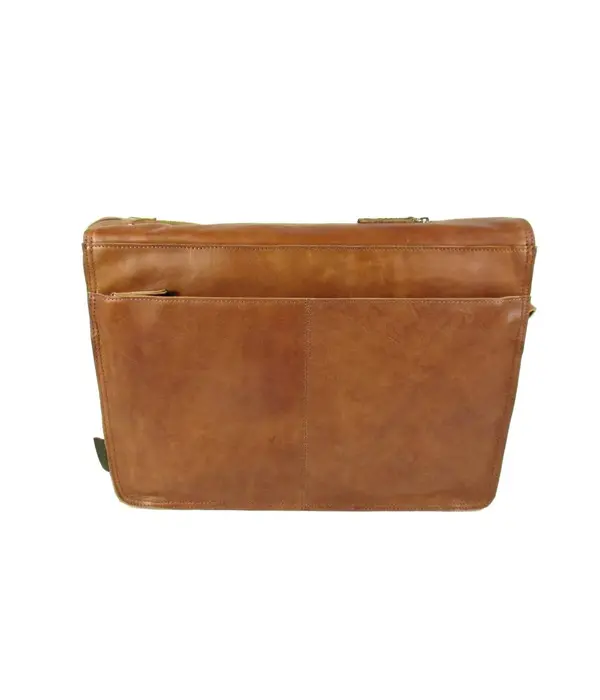 ORANGE FIRE Laptoptas Business tas met Classic flap 15,6" Cognac