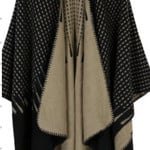 Poncho Camel Black Dots