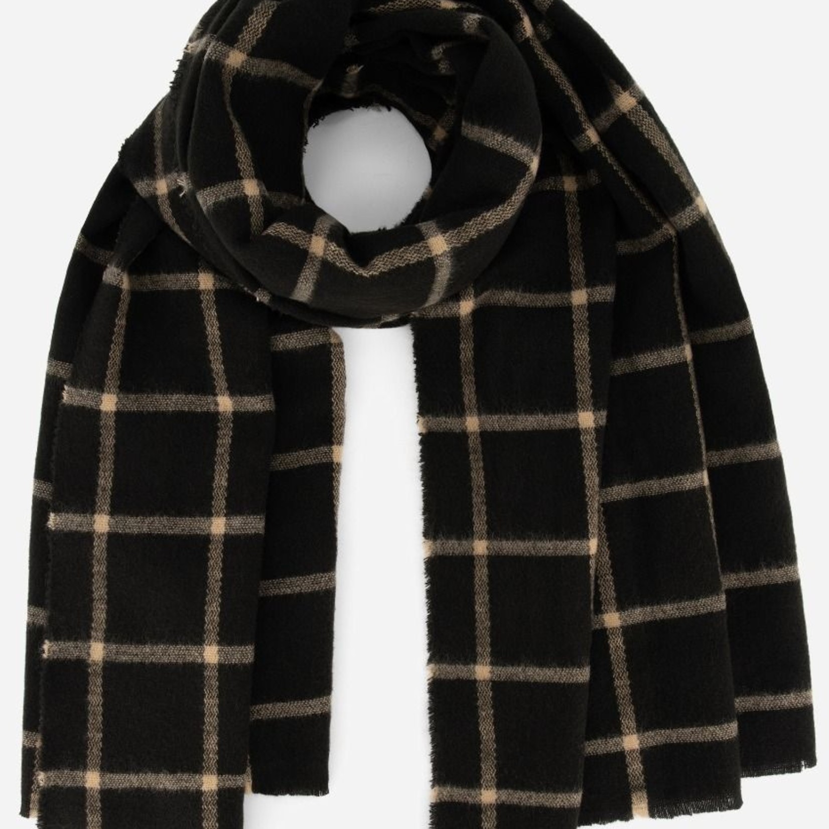 Wintersjaal Checked Camel Black