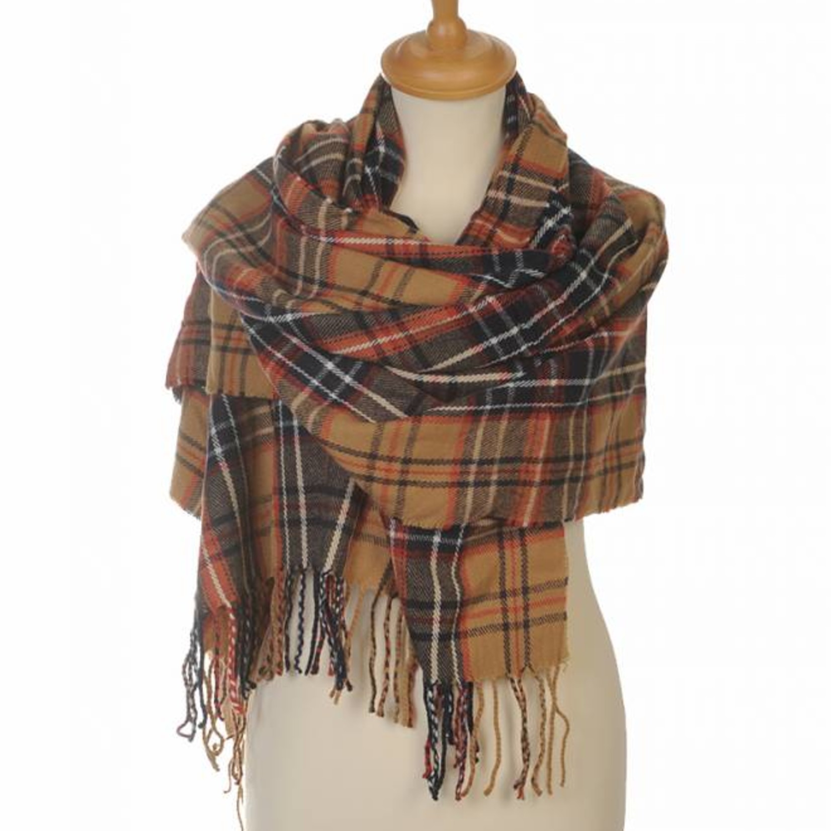 Sjaal Plaid Beige Geruit