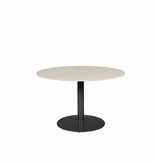 T-lines 120cm ronde vergadertafel op vaste hoogte (74cm) met 20mm blad en trompetvoet