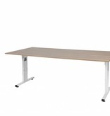 Schaffenburg T-lines bureau, hoogte instelbaar (61-90cm) met 200x100cm 20mm blad en t-poot frame met rechte tenen