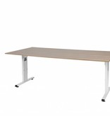T-lines bureau, hoogte instelbaar (61-90cm) met 200x100cm 20mm blad en t-poot frame met rechte tenen
