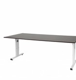 Schaffenburg T-lines bureau, hoogte instelbaar (61-90cm) met 200x100cm 20mm blad en t-poot frame met rechte tenen