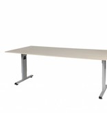 Schaffenburg T-lines bureau, hoogte instelbaar (61-90cm) met 200x100cm 20mm blad en t-poot frame met rechte tenen