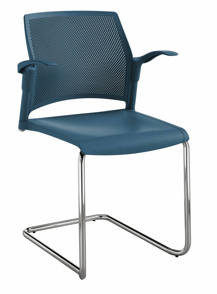 KantoormeubelenPlus Holly stoel met chromen design onderstel