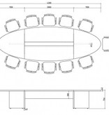ABC Kantoormeubelen Ovale vergadertafel 420X138CM
