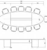 Ovale vergadertafel 420X138CM