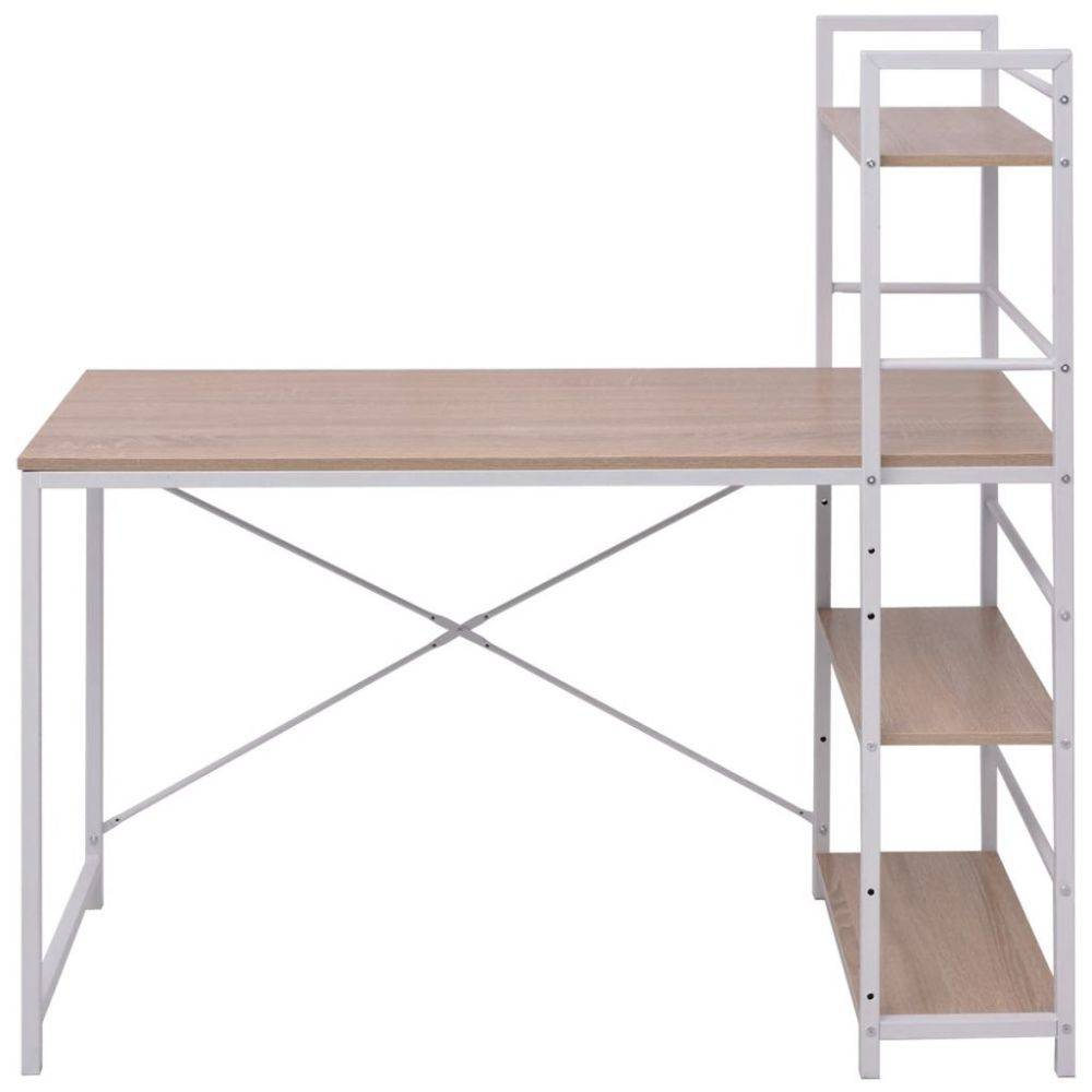 vidaXL Boekenkast met 4 planken en bureau eiken - ✅ Kantoormeubelen ... vidaXL Boekenkast met 4 planken en bureau eiken - ✅ Kantoormeubelen ...