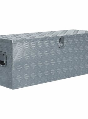 VidaXL Doos 110,5x38,5x40 cm aluminium zilverkleurig