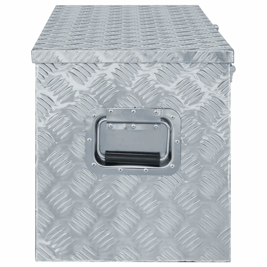 vidaXL Doos 110,5x38,5x40 cm aluminium zilverkleurig