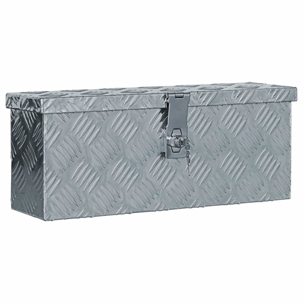 vidaXL Doos 48,5x14x20 cm aluminium zilverkleurig