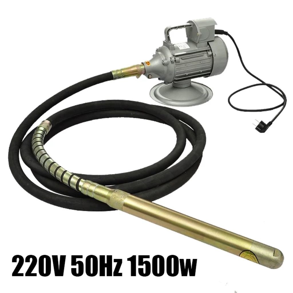 VidaXL Betontrilnaald met slang 6 m 220 V 50 Hz 1500 W