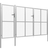 vidaXL Poort 400x150 cm staal zilverkleurig