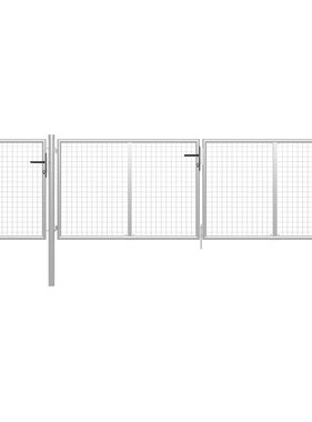 VidaXL Poort 400x100 cm staal zilverkleurig