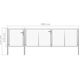 VidaXL Poort 400x100 cm staal zilverkleurig