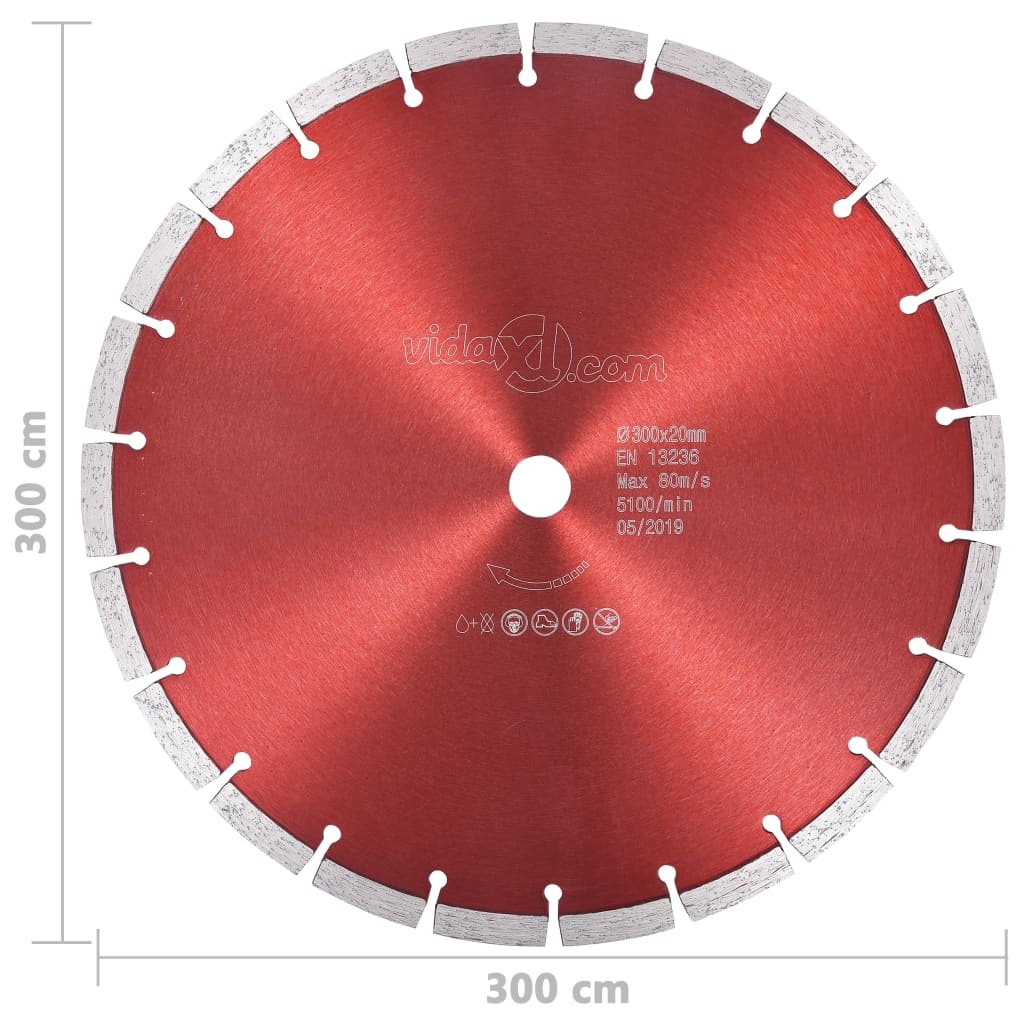 vidaXL Diamantzaagblad 300 mm staal