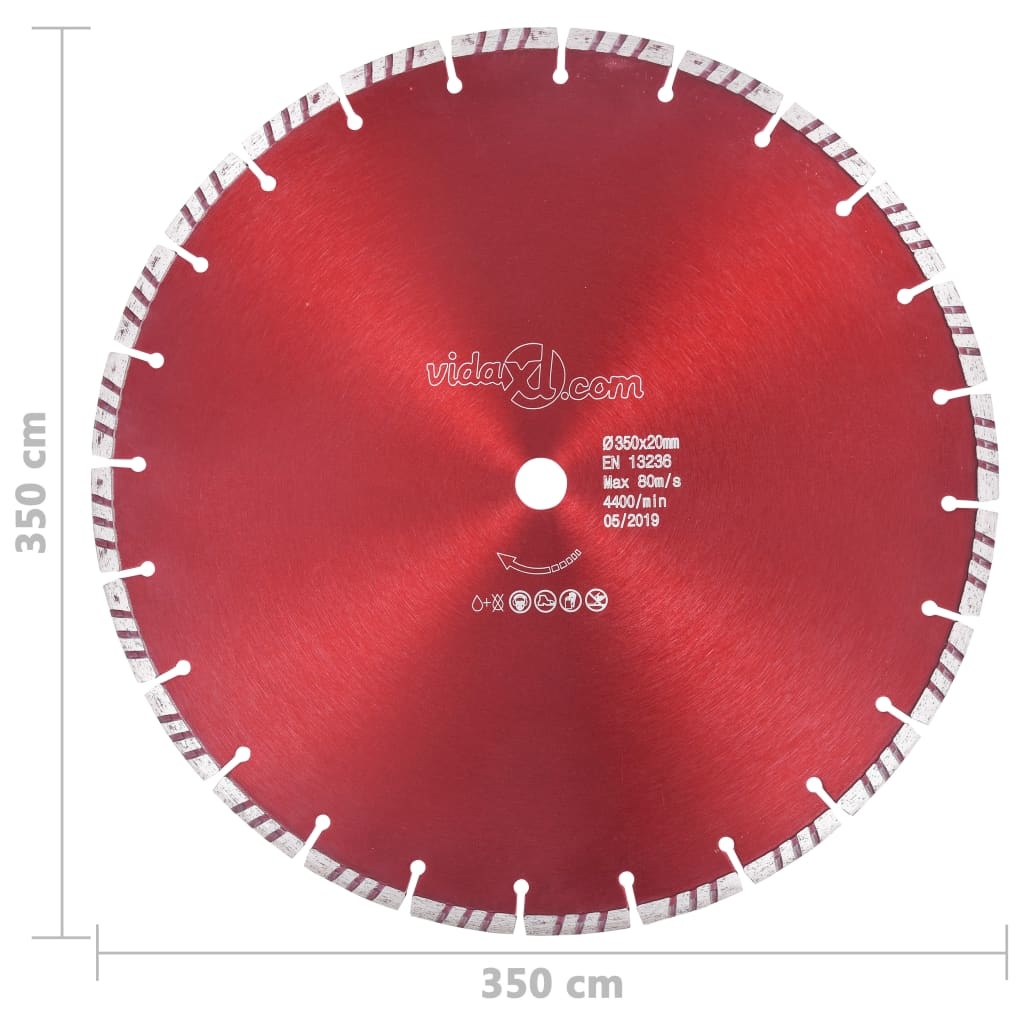 vidaXL Diamantzaagblad met turbo 350 mm staal