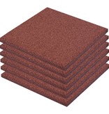 vidaXL Valtegel 6 st 50x50x3 cm rubber rood