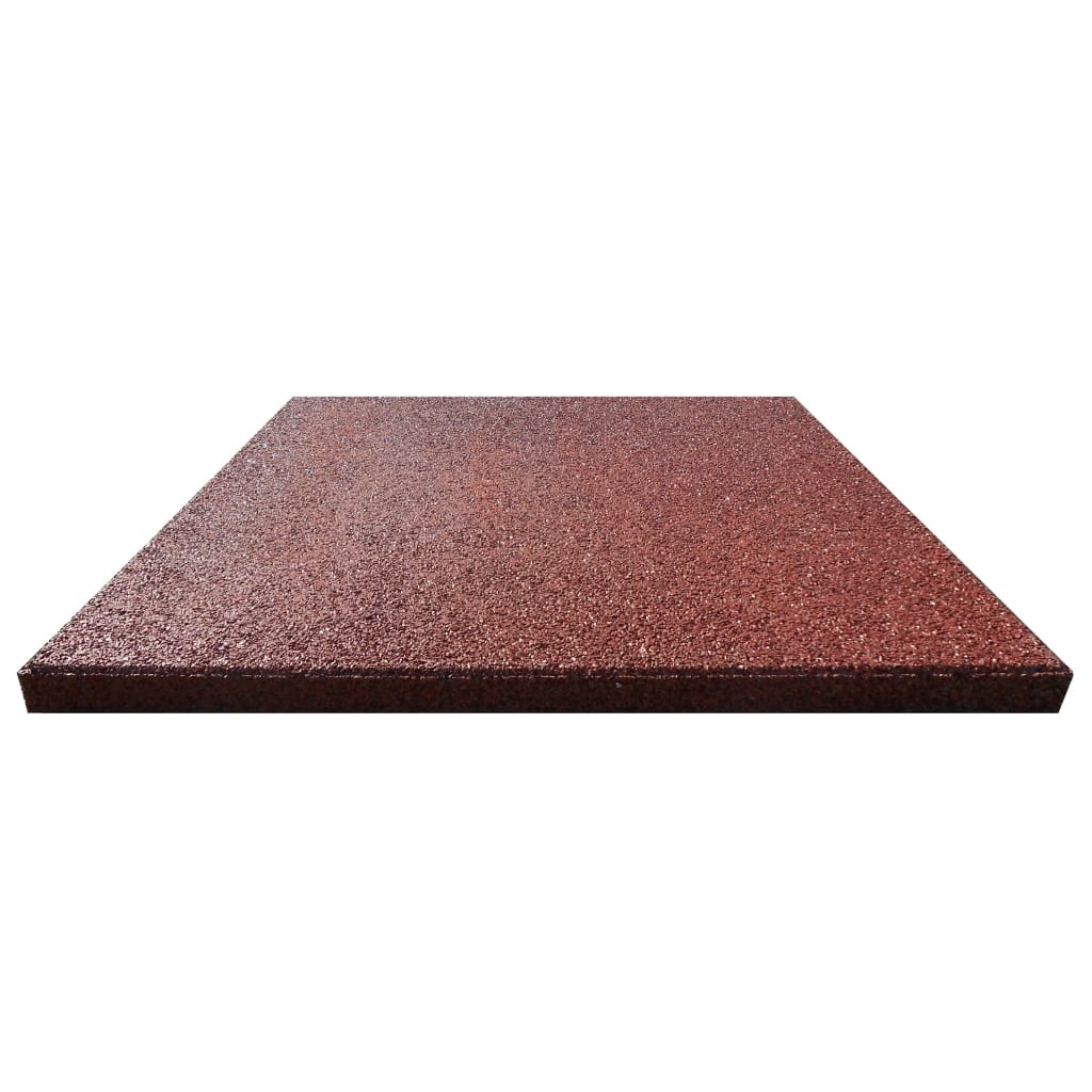 vidaXL Valtegel 6 st 50x50x3 cm rubber rood