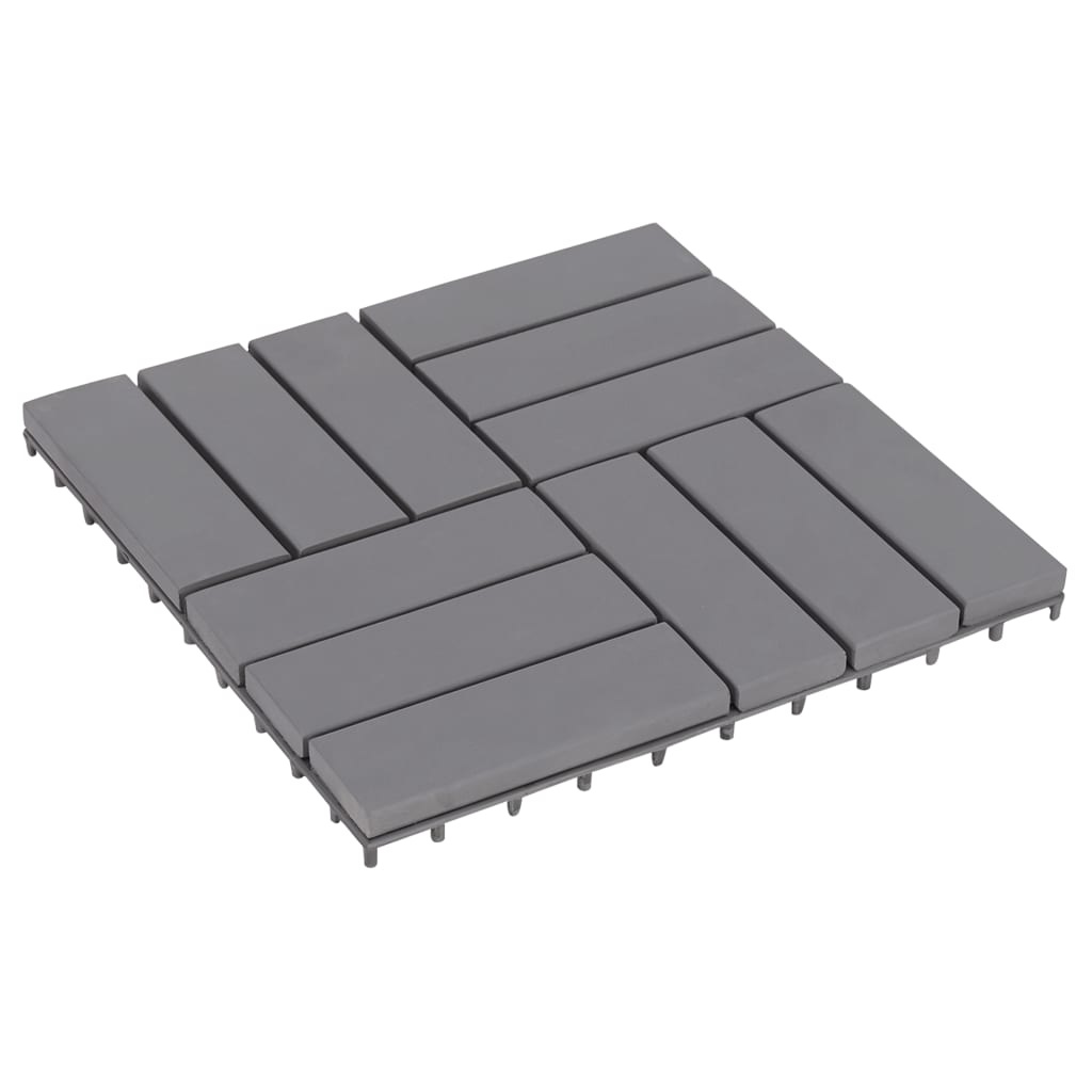 vidaXL Terrastegels 10 st 30x30 cm massief acaciahout greywash