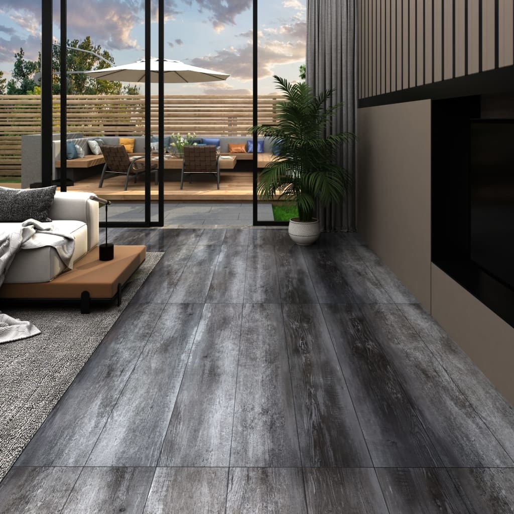 VidaXL Vloerplanken 5,26 m² 2 mm PVC glanzend grijs