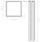 vidaXL Buizen vierkant stekkersectie V2A 2m 25x25x1,9mm rvs 2 st