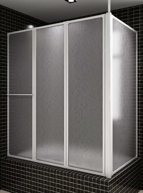 VidaXL Bad en douchescherm L-vorm 70 x 120 x 140 4 panelen