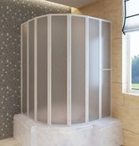 VidaXL Douche en badscherm 140 x 168 cm 7 panelen met handdoekrek