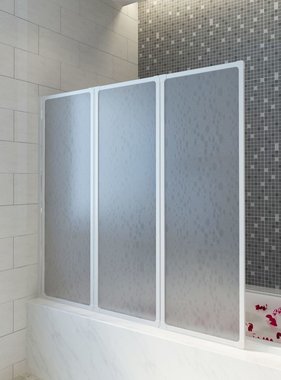 VidaXL Badscherm 3 panelen vouwbaar 141 x 132 cm