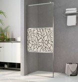VidaXL Inloopdouchewand met stenenmotief 140x195 cm ESG-glas