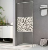 vidaXL Inloopdouchewand met stenenmotief 140x195 cm ESG-glas