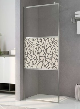 VidaXL Inloopdouchewand met stenenmotief 140x195 cm ESG-glas