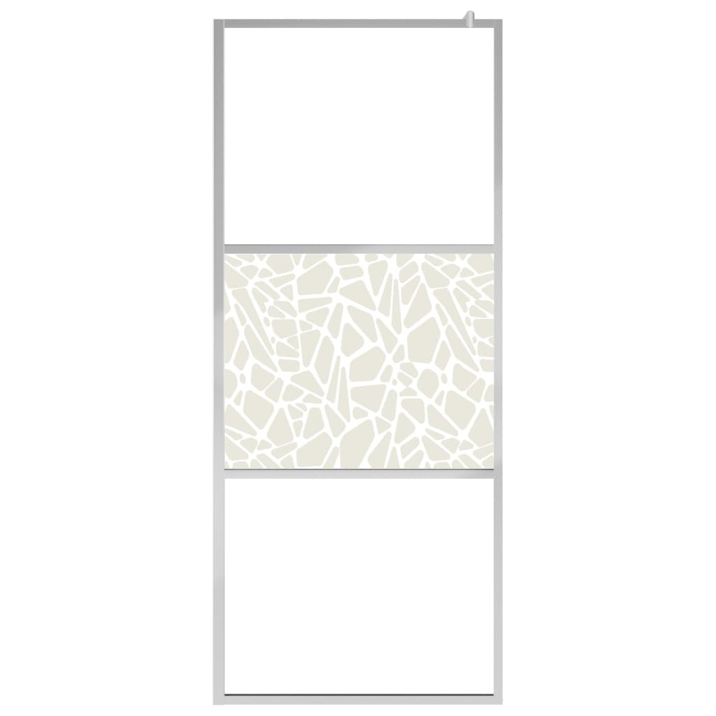 vidaXL Inloopdouchewand met stenenmotief 140x195 cm ESG-glas