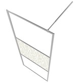 VidaXL Inloopdouchewand met stenenmotief 140x195 cm ESG-glas
