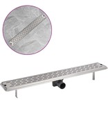 VidaXL Doucheafvoer rechthoekig 830 x 140 mm RVS