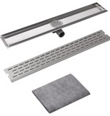 VidaXL Doucheafvoer rechthoekig 830 x 140 mm RVS