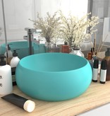 VidaXL Wastafel rond 40x15 cm keramiek mat lichtgroen