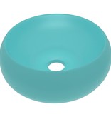 VidaXL Wastafel rond 40x15 cm keramiek mat lichtgroen