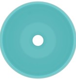 VidaXL Wastafel rond 40x15 cm keramiek mat lichtgroen