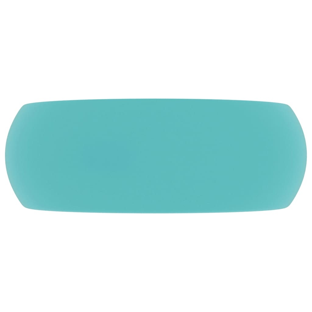 VidaXL Wastafel rond 40x15 cm keramiek mat lichtgroen
