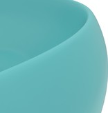 VidaXL Wastafel rond 40x15 cm keramiek mat lichtgroen