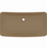 VidaXL Wastafel rechthoekig 71x38 cm keramiek matcrème