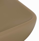 VidaXL Wastafel rechthoekig 71x38 cm keramiek matcrème