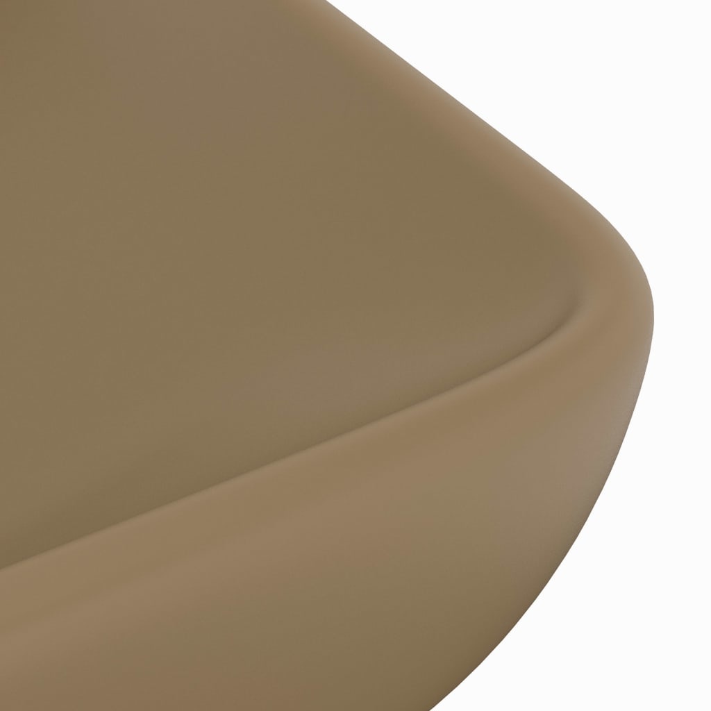 VidaXL Wastafel rechthoekig 71x38 cm keramiek matcrème