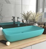 VidaXL Wastafel rechthoekig 71x38 cm keramiek mat lichtgroen