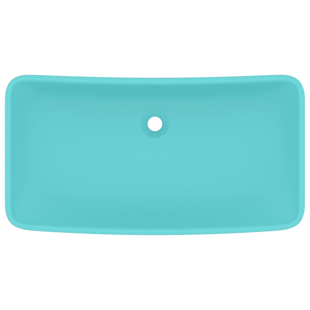 VidaXL Wastafel rechthoekig 71x38 cm keramiek mat lichtgroen