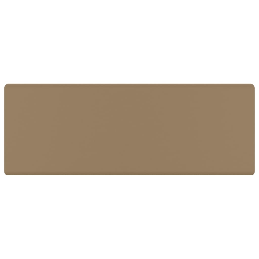 VidaXL Wastafel met overloop vierkant 41x41 cm keramiek matcrème