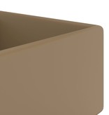 VidaXL Wastafel met overloop vierkant 41x41 cm keramiek matcrème