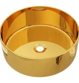 VidaXL Wastafel 40x15 cm keramiek goudkleurig